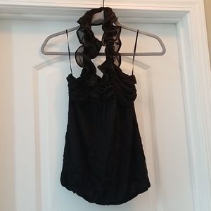 Ruffle neck halter top